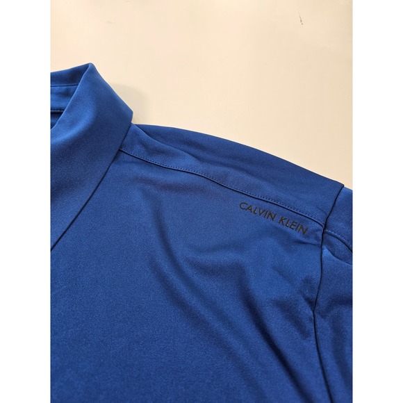 Calvin klein performance size XL snap button up long sleeve blue career casual ^ - Picture 5 of 7